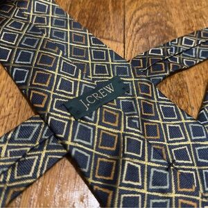 J. Crew Diamond Pattern Tie - Blue and Gold